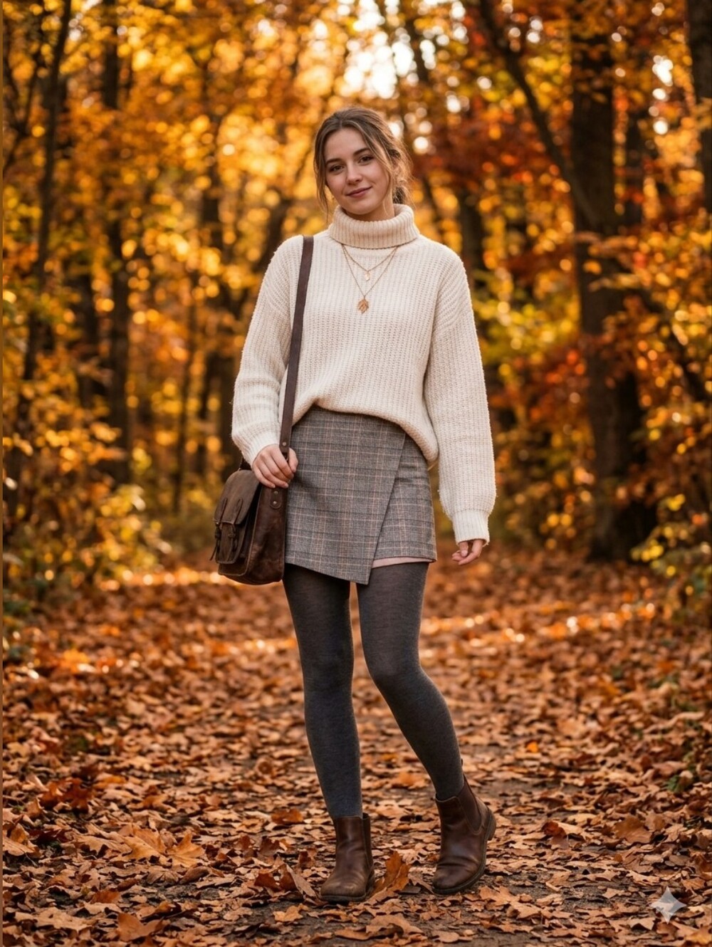 Forever 21 Plaid Mini Skort Gray Brown  Tweed Academic Preppy S